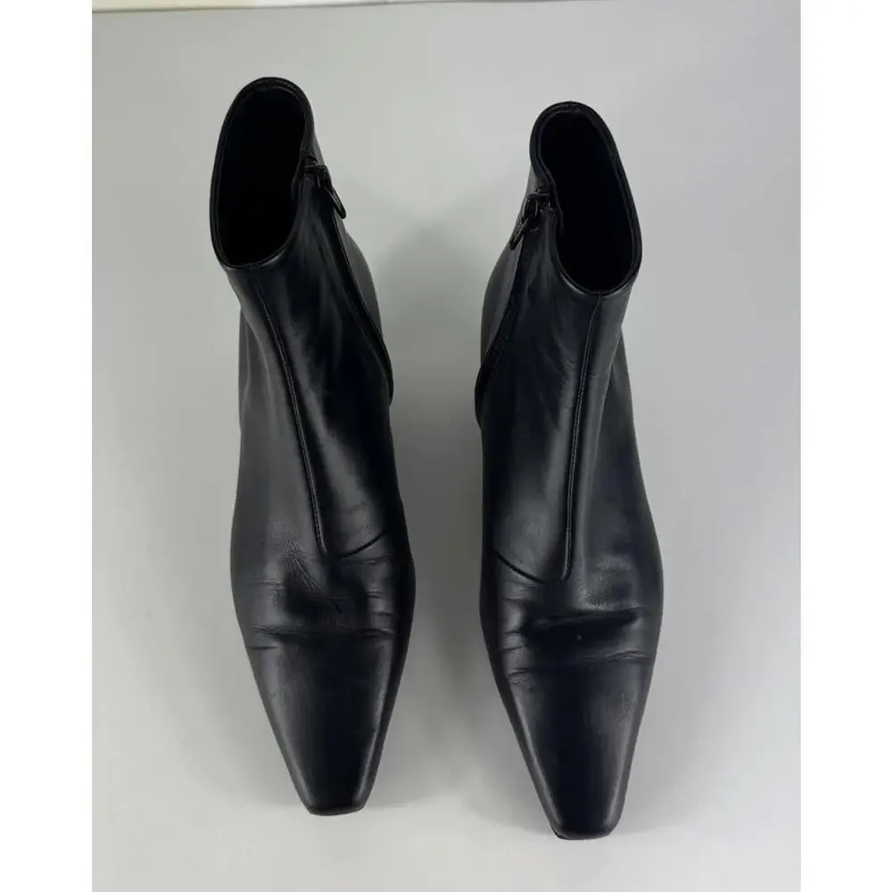 TOTEME Women's The Slim Black Leather Ankle Boot EU 37 US 7 - Picture 3 of 8